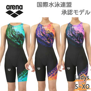 WA承認 アリーナ レディース レーシングワンピーススパッツ(オープンバック・ハーフレッグ) 水泳 競技 競泳 ブラック 黒 送料無料 arena AS5FRC68L