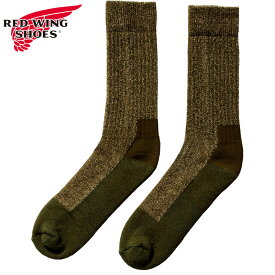 正規取扱店 レッドウィング メンズ ディープトゥキャップドクルー Deep Toe-Capped Crew ソックス 靴下 パイル編み ウール カーキ RED WING 97643