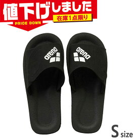 在庫1点限り Sサイズ アリーナ メンズ レディース サンダル 水泳 競技 靴 シューズ プール マジックテープ ベルクロ 運動 スポーツ ブラック 黒 arena AS5SSD10U