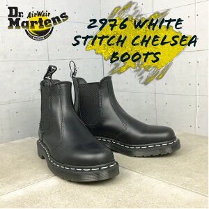 ドクターマーチン 2976 WHITE STITCH LEATHER CHELSEA BOOTS BLACK 