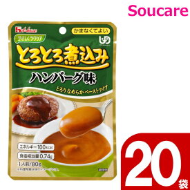 介護食 ハウス食品 やさしくラクケア とろとろ煮込み ハンバーグ味 80g 20袋 食事 食事サポート 手軽 栄養補助 介護食 おかず 区分4 かまなくてよい