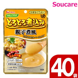 やさしくラクケア とろとろ煮込み 親子煮風 80g 40袋 ハウス食品 食事 食事サポート 手軽 栄養補助 介護食 おかず 区分4 かまなくてよい