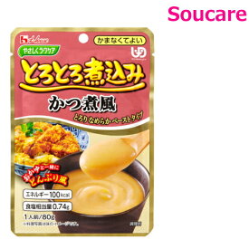 やさしくラクケア とろとろ煮込み かつ煮風 80g 単品販売 ハウス食品 食事 食事サポート 手軽 栄養補助 介護食 おかず 区分4 かまなくてよい