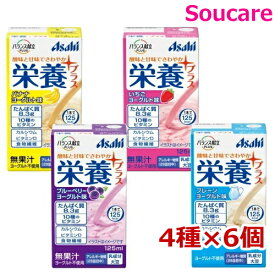 介護食 アサヒグループ食品 バランス献立PLUS 栄養プラス 4種アソートセット 125mL 4種×各6本 24本 たんぱく質 ビタミンD カルシウム 食物繊維 食事サポート 介護 手軽 栄養補助 生活習慣 健康維持