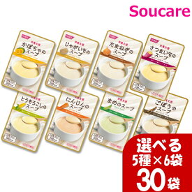 選べる 5種×6個 栄養支援スープ 200mL 合計30個 ホリカフーズ 食事 食事サポート防災 常温 手軽 栄養補助 介護食 流動食 スープ 汁 飲みやすい やわらかい 柔らかい スープタイプ 栄養バランス レトルト