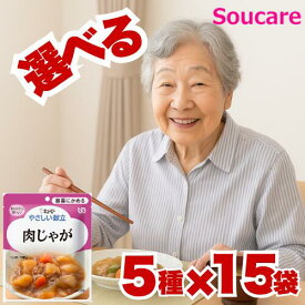 介護食 お好みで選べる 5種×15袋 やさしい献立 区分1 容易にかめる 75袋 キューピー 区分1 容易にかめる 食事 食事サポート防災 常温 手軽 栄養補助 介護食 やわらか食 やわらかい お好きな味