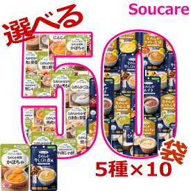 かまなくてよい 選べる50袋セット 5種類×10袋 合計50袋 キューピー やさしい献立 アサヒグループ食品 まんぷく日和 ハウス とろとろ煮込み 介護食 やわらか食 区分4 かまくてよい 食事 食事サポート防災 常温 手軽 栄養補助 柔らかい お好きな味 レトルト