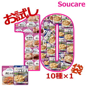 介護食 キューピー やさしい献立 6種 アサヒグループ食品 バランス献立 4種 容易にかめる お試しセット 10種×1袋 区分1 容易にかめる 食事 食事サポート 手軽 介護食 おかず レトルト やわらか 栄養補助 高齢者