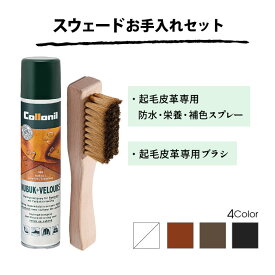 スエードお手入れセット 起毛皮革の汚れ落とし＆防水・保革のセット クリーニング 汚れ落とし 防水スプレー スウェード ヌバック 起毛皮革用 靴 靴用 シューズ 栄養 保湿 保革 補色 防水 防汚 コロニル ブリガ