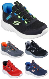 SKECHERS Slip-ins BOUNDER-BRISK-BURST 403822L スケッチャーズ スリップインズ：バウンダー - ブリスクバースト バンジーレース ゴムひも スリッポン　KIDS キッズ BBLM CCOR BKCC NVBL RDBK