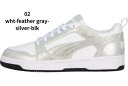 PUMA REBOUND V6 LOW METALLIC 406055 02 wht-feather gray-silver-blk MENS WOMENS UNISEX 22.5cm～28.0cm プーマ リバウンド v6 ロウ メタリック 02 ホワイト/シルバー/ブラック puma スニーカー メンズ レディス ユニセックス ひも靴