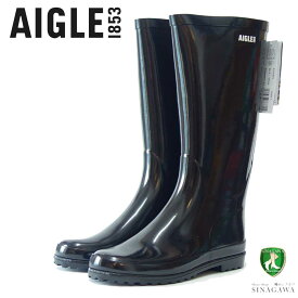 エーグル AIGLE ZZFS056 008 ブラック つやあり（レディース） エリオサ ラバーブーツ 防水ブーツ ラバーソール アウトドア ガーデニング 「靴」