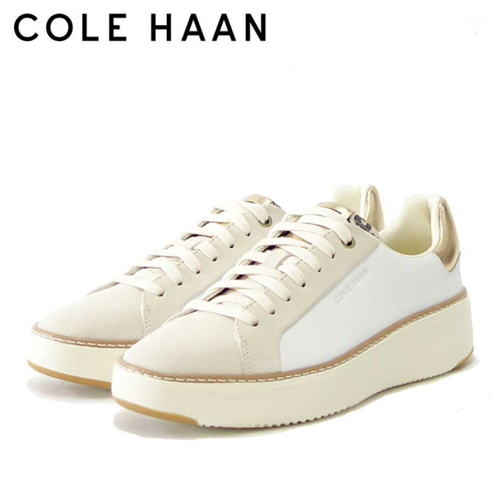 楽天市場 スーパーsale限定クーポン配布中 コールハーン Cole Haan グランドプロ トップスピン スニーカー W ホワイト レオパード プリント レディース 天然皮革 ローカット スニーカー ウォーキング レザー レースアップ 本革 軽量 靴 靴のシナガワ