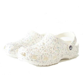 crocs クロックス classic starry glitter clog k クラシック スターリー グリッター クロッグ （キッズ）208619100 ホワイト「靴」