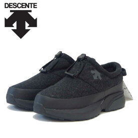 デサント DESCENTE アクティブ ウィンターモック（ユニセックス） カラー：ブラック／グレー 防水シューズ ラバーソール 全天候型 スリッポン モック「靴」