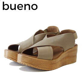 BUENO SHOES ブエノ L3402 グレージュ クロスベルトウエッジソールサンダル トルコ製 軽量 厚底「靴」