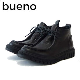 BUENO SHOES ブエノ Z5206 ブラック チロリアンシューズ アンクルブーツ モカシン レースアップシューズ 軽量「靴」