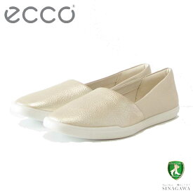 エコー ECCO SIMPIL WOMEN'S SLIP-ON ゴールド／ベージュ 20860360674 （レディース） 甲深 フラット パンプス 快適な履き心地のレザーシューズ コンフォートシューズ 「靴」