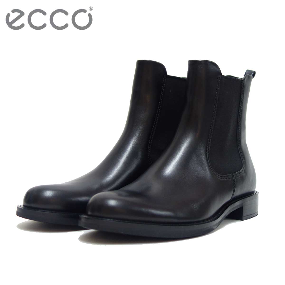 エコー 当店一番人気 送料込 ECCO 266503 ブラック レディース 靴 上質天然皮革のサイドゴアブーツ