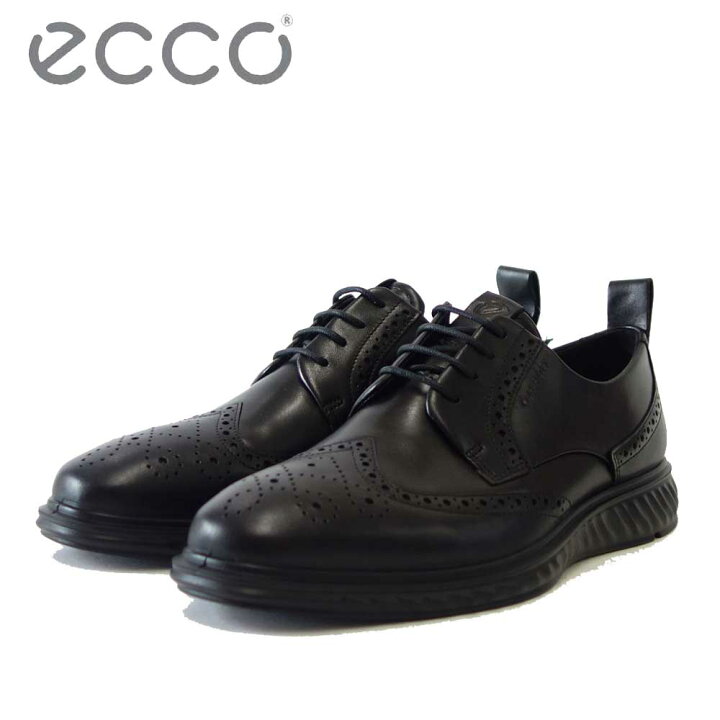 エコー ECCO ST.1 HYBRID LITE Derby Tie with Old-School GTX 837274  ブラック（メンズ）上質レザーのビジネスシューズ ウィングチップ レースアップ 防水シューズ「靴」 靴のシナガワ