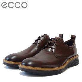 エコー ECCO ST.1 HYBRID PLAIN TOE TIE 836404 01053 コニャック（メンズ）上質レザーのビジネスシューズ プレーントゥ レースアップ「靴」