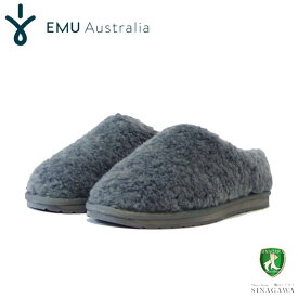 エミュー EMU W 12583 Joy Teddy （ユニセックス） カラー：チャコール ぺたんこウールシューズ ウール スリッポン 「靴」