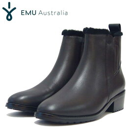 【スーパーSALE 20%OFF】 エミュー EMU W 13007 LAURENCE ローレンス（レディース） ：ブラック スムースレザー ウォータープルーフ サイドゴア 「靴」