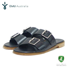 【スーパーSALE 30%OFF】 エミュー EMU W 12711 Peli レザーフラットサンダル （レディース）カラー：ブラック レザーサンダル フラットシューズ リゾート ミュール 「靴」