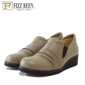 【スーパーSALE 40%OFF】 フィズリーン FIZZ REEN 6321 チャコールグレー（レディース） ゆったりEEE幅 ウェッジヒール 3.5cm ラウンドトゥ 甲深 スリッポン（日本製）「靴」