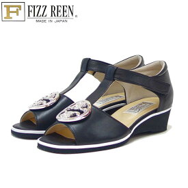 フィズリーン FIZZ REEN 11-2790 ブラック（レディースサンダル） EEE オープントゥサンダル（日本製） コンフォート カジュアル 3E 4cmヒール「靴」