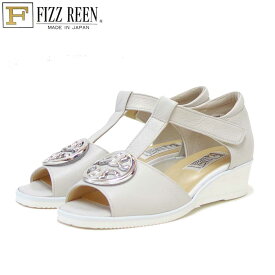 フィズリーン FIZZ REEN 11-2790 アイボリー（レディースサンダル） EEE オープントゥサンダル（日本製） コンフォート カジュアル 3E 4cmヒール「靴」