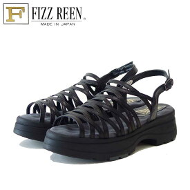 【スーパーSALE 10%OFF】 フィズリーン FIZZ REEN 21-6588 ブラック（レディースサンダル） バックストラップ EEEE 厚底オープントゥサンダル（日本製） コンフォート カジュアル 4E 5cmヒール「靴」