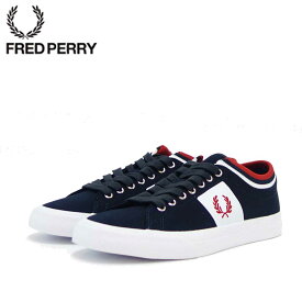 FRED PERRY フレッドペリー B7106（ユニセックス）Underspin Tipped Cuff Twill カラー：ネイビー／ホワイト（608A） 「靴」