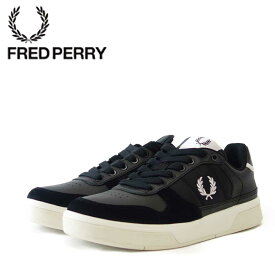 【スーパーSALE 40%OFF】 フレッドペリー FRED PERRY B7123 102（ユニセックス）B300 B300 Leather/Poly カラー：BLACK / WHITE テニスシューズ レザースニーカー「靴」