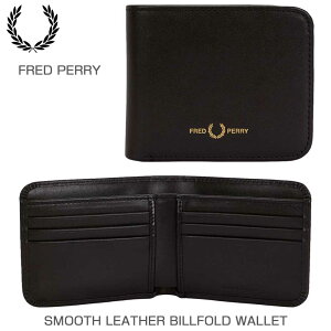 FRED PERRY �t���b�h�y���[ Smooth Leather Billfold Wallet L2803 102�i�u���b�N�j�{�v ���z ��܂�