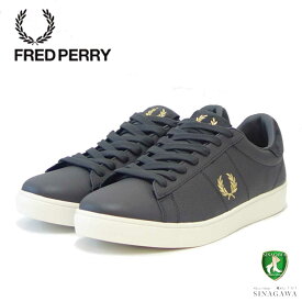 FRED PERRY フレッドペリー B 4322 G85（ユニセックス）SPENCER TUMBLED LEATHER （スペンサー タンブルド レザー） カラー：グレー 天然皮革のローカットスニーカー 展開サイズ 26cm 28cm 「靴」