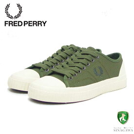 【スーパーSALE 20%OFF】 FRED PERRY フレッドペリー B5322 Q50（ユニセックス）HUGHES LOW TEXTURD POLY カラー：Parka Green 人工繊維 ローカットスニーカー テニスシューズ 「靴」