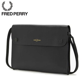 FRED PERRY フレッドペリー Burnished Leather Sacoche Bag L4330102（ブラック） ショルダーバッグ サコッシュ ボディバック メッセンジャーバッグ