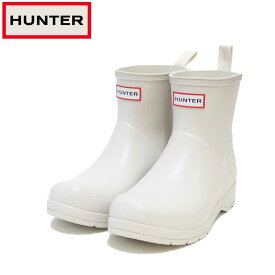 ハンター HUNTER UFS4006RMA （レディース） プレイ ショート ハンター ドットプリント バックストラップ ブーツ ：ホワイト 防水ブーツ ラバーソール レイン 長靴「靴」