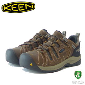 KEEN キーン フリント ツー ウォータープルーフ（スチールトゥ） ワークシューズ 1023236（メンズ）カラー：Cascade Brown/Orion Blue 工事現場 アウトドア ウォーキング ハイキング「靴」