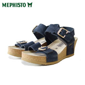 メフィスト MEPHISTO LISSANDRA（リサンドラ）ネイビー スエード 5144382 天然皮革 ウェッジサンダル 中厚底 コンフォートサンダル （レディース） 「靴」 正規品 快適靴 旅行
