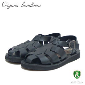 オーガニックハンドルーム Organic Handloom GURKHA 002009 ブラック グルカサンダル 日本製 天然皮革「靴」