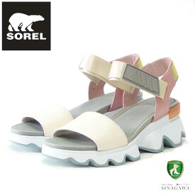 ソレル SOREL NL 3567（レディース サンダル） キネティックサンダル：Chalk / Eraser Pink (191) 天然皮革 アンクルストラップ サンダル ウェッジヒール「靴」
