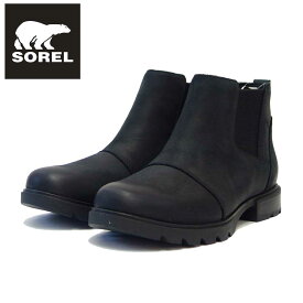 ソレル SOREL NL 5018（レディース） エミリー 3 チェルシー ウォータープルーフ：Black (010) 防水レザー サイドゴア アンクル ショート ブーツ ウォータープルーフ「靴」