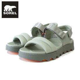 【スーパーSALE 10%OFF】 ソレル SOREL NL 4972（レディース） VIIBE SANDAL：サファリ/ストーングリーン (348) 天然皮革 アンクルストラップ サンダル「靴」