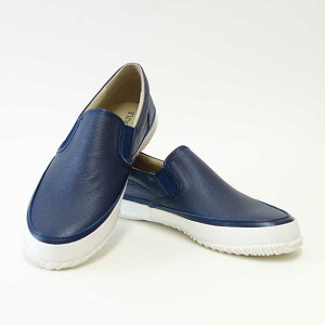 スピングル SPINGLE SP-1059(ユニセックス)ネイビー (39) カンガルーレザー 天然皮革 スリッポン スニーカー ラバーソール メンズ レディース 「靴」