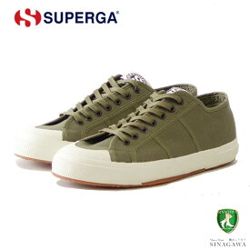 【スーパーSALE 30%OFF】 スペルガ SUPERGA 2390-MILITARY 7 EYELETS（メンズ）グリーン (2s7112xwaht) ナチュラル キャンバススニーカー ミリタリー 「靴」