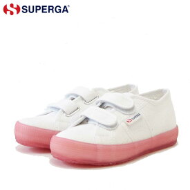 スペルガ SUPERGA 2750-JELLYGUM COTSTRAPBUMPJ（キッズ）White-Pink Extase (s1115pw a0e) ナチュラルなキャンバススニーカー 「靴」