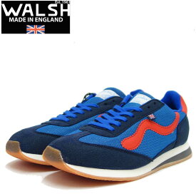 【スーパーSALE 30%OFF】 WALSH ウォルシュ FRC 71014（ユニセックス） Fierce カラー：ブルー／レッド（英国製） ポリエステル＆ヴェロン＆PVCのランニング スニーカー 「靴」