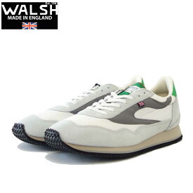 【スーパーSALE 10%OFF】 WALSH ウォルシュ ENC71005（ユニセックス） Ensign Classic カラー：ホワイト／グレー／グリーン（英国製） スエード＆ナイロンのランニングスニーカー 「靴」